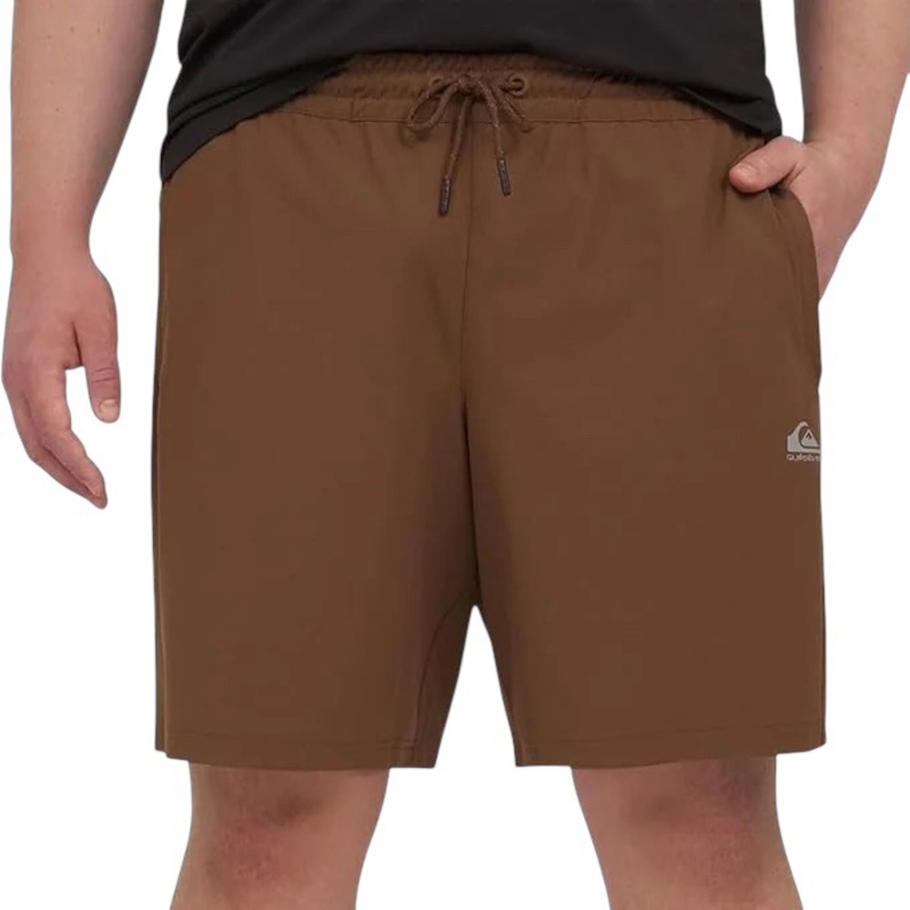 Quiksilver Brown DryFlight Performance Gym Shorts 7” Stretch Athletic XXL